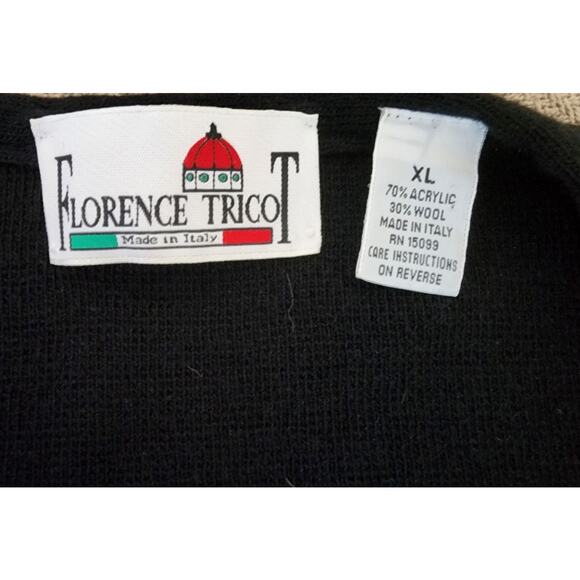 Florence Tricot Italian Vtg Brown, Black & Tan Geometric Wool Blend Vest Mens XL - Picture 7 of 9